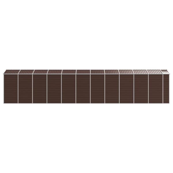 vidaXL haveskur 191x980x198 cm galvaniseret stål brun -  Skure & Redskabsskure