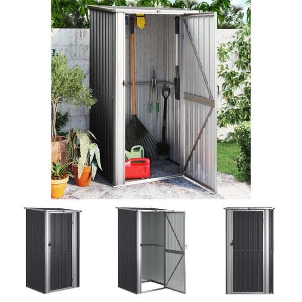 The Living Store haveskur 118,5x97x209,5 cm galvaniseret stål antracitgrå -  Skure & Redskabsskure