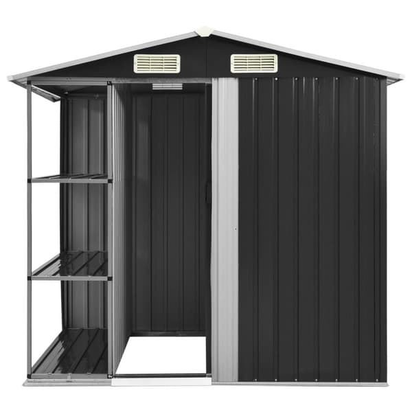 The Living Store haveskur med reol 205x130x183 cm jern antracitgrå -  Skure & Redskabsskure