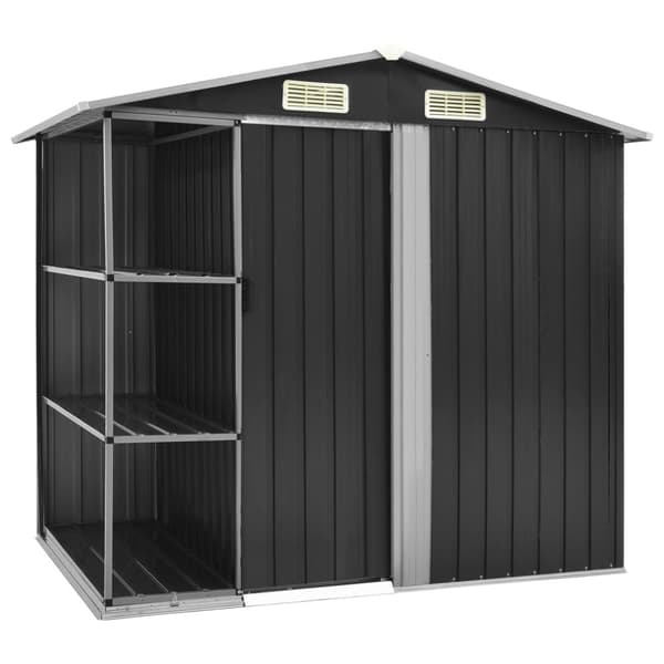 The Living Store haveskur med reol 205x130x183 cm jern antracitgrå -  Skure & Redskabsskure