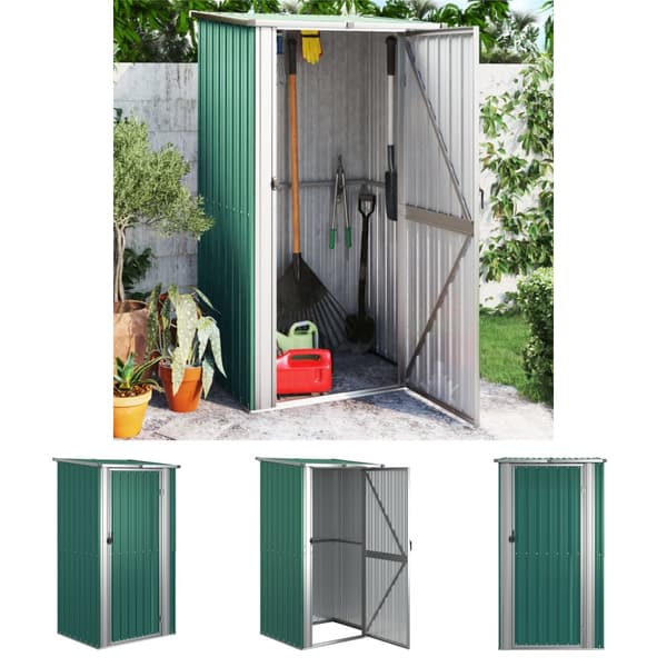 The Living Store haveskur 118,5x97x209,5 galvaniseret stål grøn -  Skure & Redskabsskure