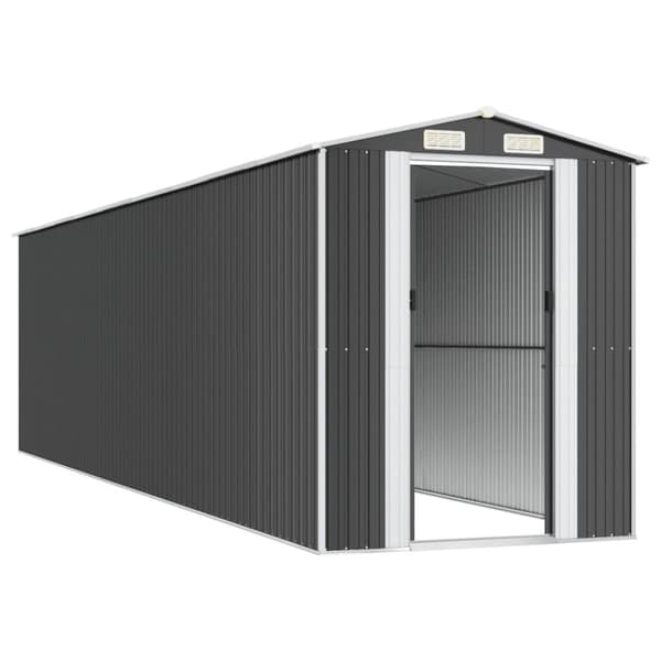 The Living Store haveskur 192x772x223 cm galvaniseret stål antracitgrå -  Skure & Redskabsskure