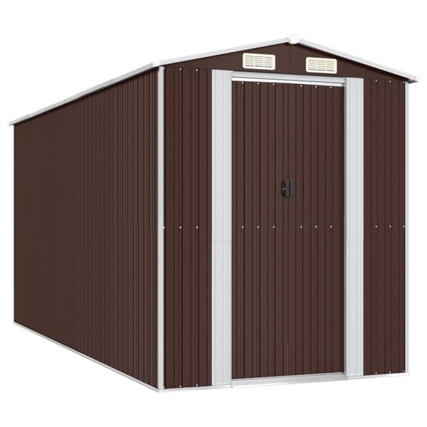 The Living Store haveskur 192x440x223 cm galvaniseret stål mørkebrun - Skure & Redskabsskure