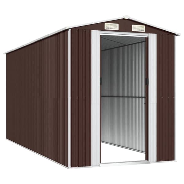 The Living Store haveskur 192x440x223 cm galvaniseret stål mørkebrun - Skure & Redskabsskure