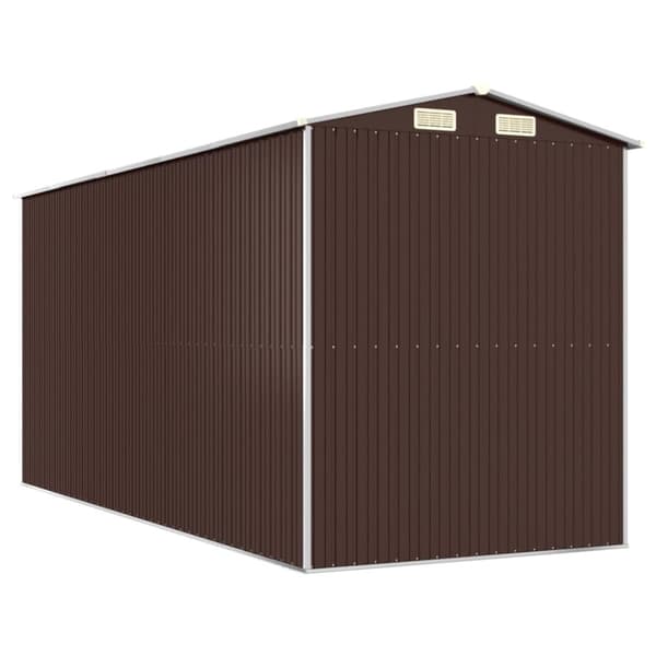 The Living Store haveskur 192x440x223 cm galvaniseret stål mørkebrun - Skure & Redskabsskure