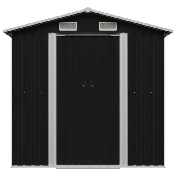 The Living Store opbevaringsskur til haven 204x132x186 cm stål antracitgrå -  Skure & Redskabsskure