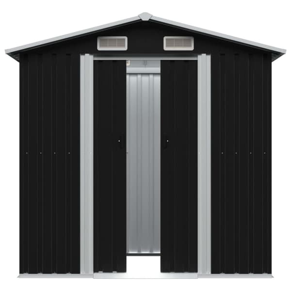 The Living Store opbevaringsskur til haven 204x132x186 cm stål antracitgrå -  Skure & Redskabsskure