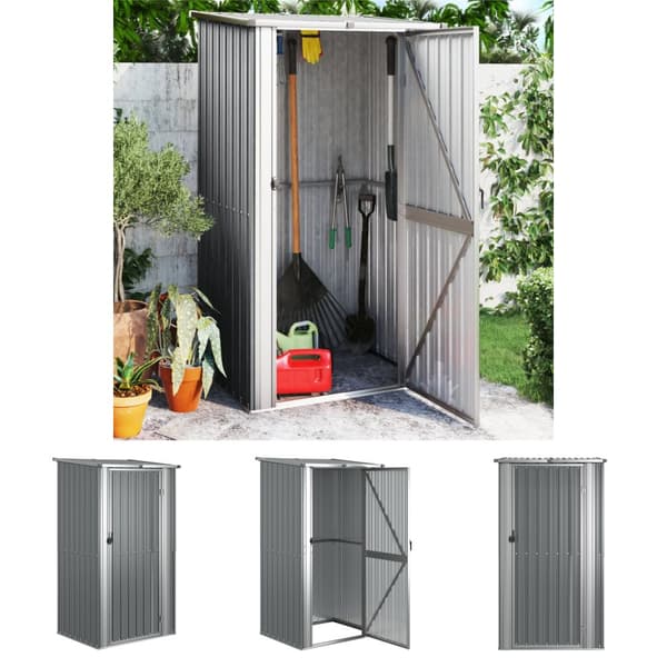 The Living Store haveskur 118,5x97x209,5 galvaniseret stål grå -  Skure & Redskabsskure