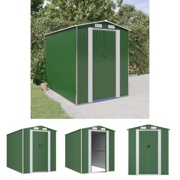 The Living Store haveskur 192x274x223 cm galvaniseret stål grøn -  Skure & Redskabsskure