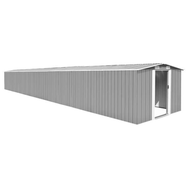 The Living Store haveskur 257x990x181 cm galvaniseret stål grå -  Skure & Redskabsskure