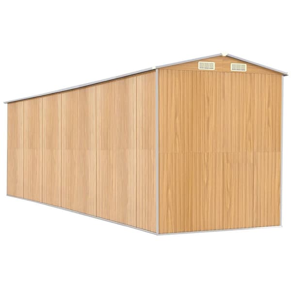 The Living Store haveskur 192x689x223 cm galvaniseret stål lysebrun -  Skure & Redskabsskure
