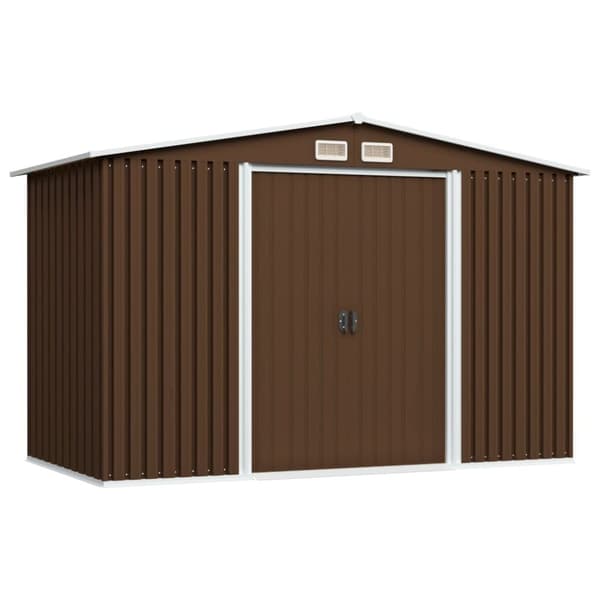 The Living Store opbevaringsskur til haven 257x205x178 cm stål brun -  Skure & Redskabsskure