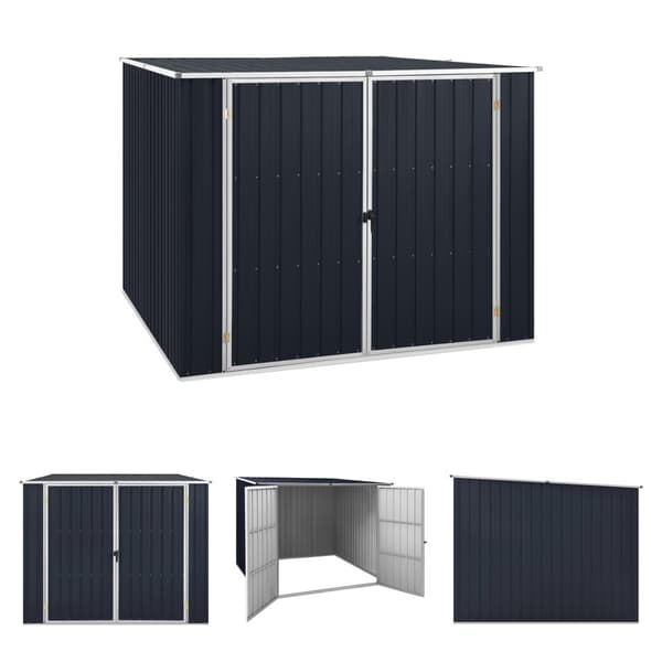 The Living Store haveskur 195x198x159 cm galvaniseret stål antracitgrå -  Skure & Redskabsskure