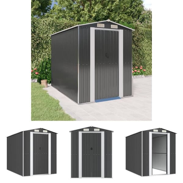 The Living Store haveskur 192x274x223 cm galvaniseret stål antracitgrå -  Skure & Redskabsskure