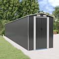 Miniatyrbillede 2 af 9: The Living Store haveskur 192x1021x223 cm galvaniseret stål antracitgrå -  Skure & Redskabsskure