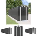 Miniatyrbillede 1 af 9: The Living Store haveskur 192x1021x223 cm galvaniseret stål antracitgrå -  Skure & Redskabsskure