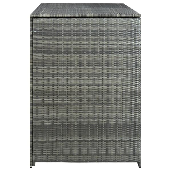 The Living Store dobbelt skraldespandsskjuler 148x77x111 cm polyrattan grå -  Skure & Redskabsskure