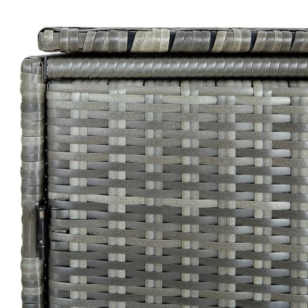 The Living Store dobbelt skraldespandsskjuler 148x77x111 cm polyrattan grå -  Skure & Redskabsskure