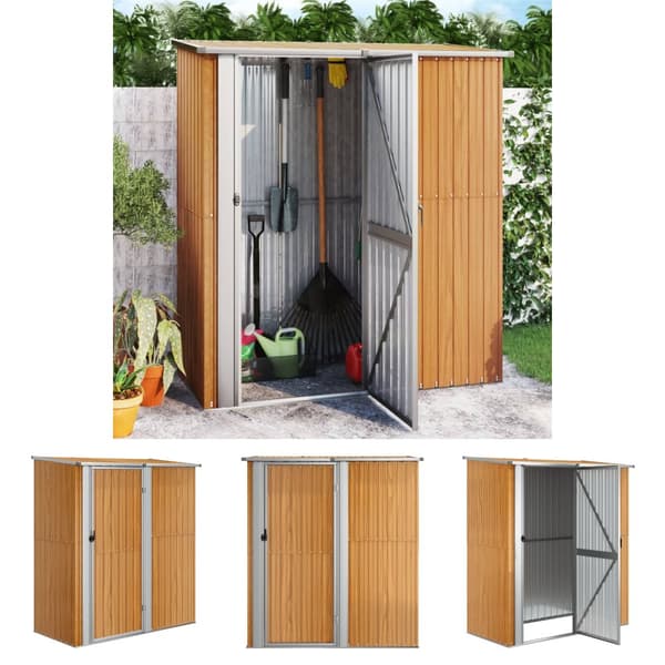 The Living Store haveskur 180,5x97x209,5 cm galvaniseret stål trælook -  Skure & Redskabsskure