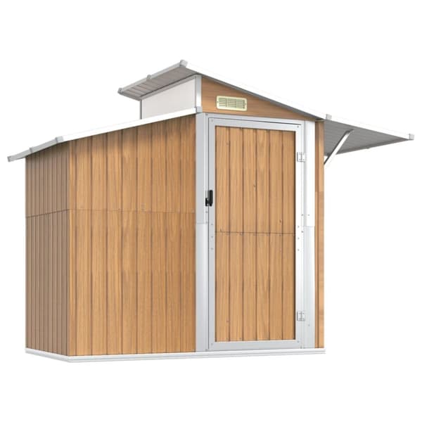 The Living Store haveskur 270x130x208,5 cm galvaniseret stål brun -  Skure & Redskabsskure