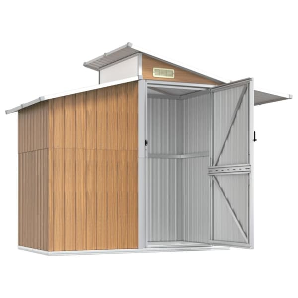 The Living Store haveskur 270x130x208,5 cm galvaniseret stål brun -  Skure & Redskabsskure