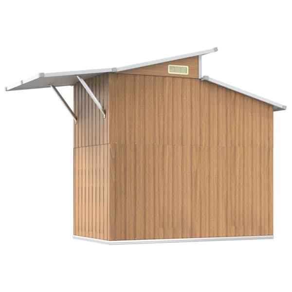 The Living Store haveskur 270x130x208,5 cm galvaniseret stål brun -  Skure & Redskabsskure