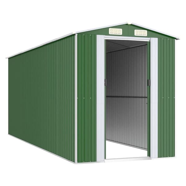 The Living Store haveskur 192x523x223 cm galvaniseret stål grøn - Skure & Redskabsskure