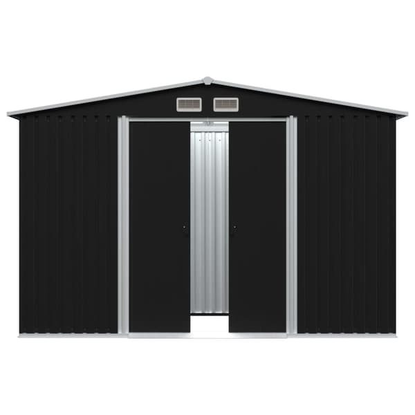 The Living Store opbevaringsskur til haven 257x205x178 cm stål antracitgrå -  Skure & Redskabsskure