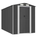 Miniatyrbillede 3 af 9: The Living Store haveskur 192x357x223 cm galvaniseret stål antracitgrå -  Skure & Redskabsskure