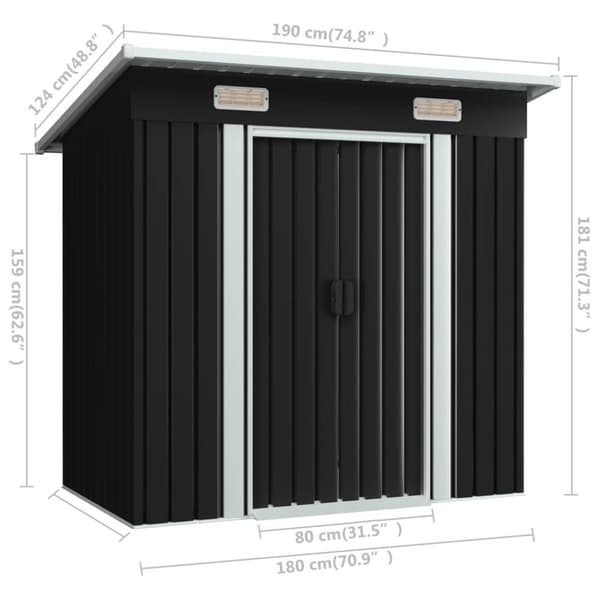 The Living Store haveskur stål antracitgrå -  Skure & Redskabsskure