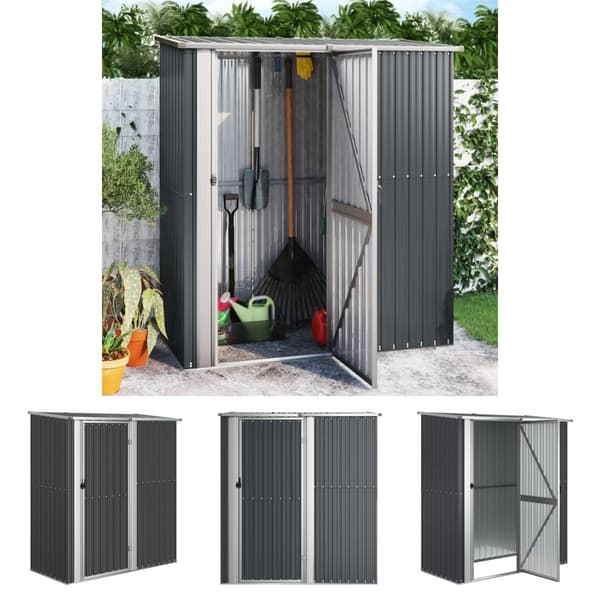 The Living Store haveskur 180,5x97x209,5 galvaniseret stål antracitgrå -  Skure & Redskabsskure