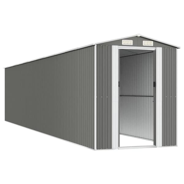 The Living Store haveskur 192x938x223 cm galvaniseret stål lysegrå -  Skure & Redskabsskure