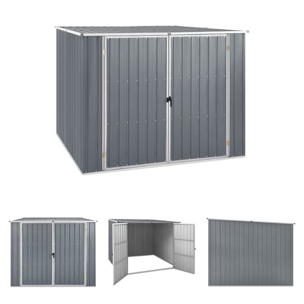 The Living Store haveskur 195x198x159 cm galvaniseret stål grå -  Skure & Redskabsskure