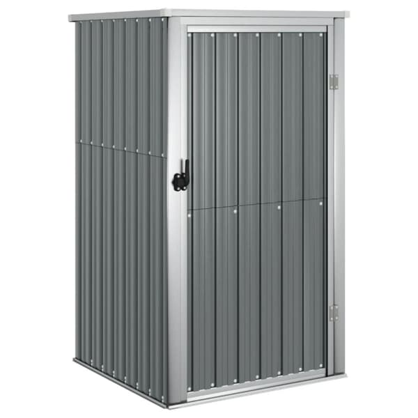 The Living Store redskabsskur til haven 88x89x161 cm galvaniseret stål grå -  Skure & Redskabsskure