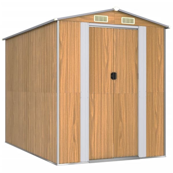 The Living Store haveskur 192x274x223 cm galvaniseret stål lysebrun -  Skure & Redskabsskure