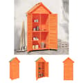Miniatyrbild 1 av 10: The Living Store Trädgårdsbod brun 89x52,5x175 cm massiv furu -  Förråd & Redskapsbodar