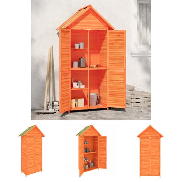 The Living Store Trädgårdsbod brun 89x52,5x175 cm massiv furu -  Förråd & Redskapsbodar