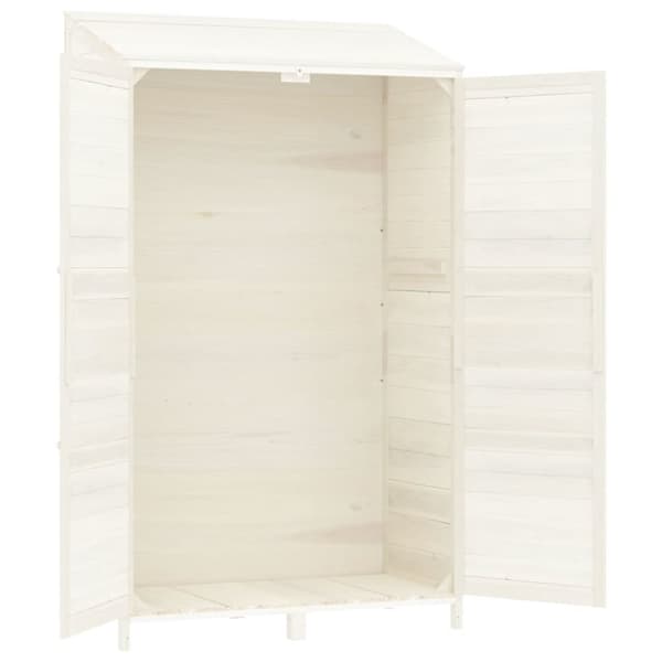 The Living Store haveskur 102x52x174,5 cm massivt grantræ hvid -  Skure & Redskabsskure