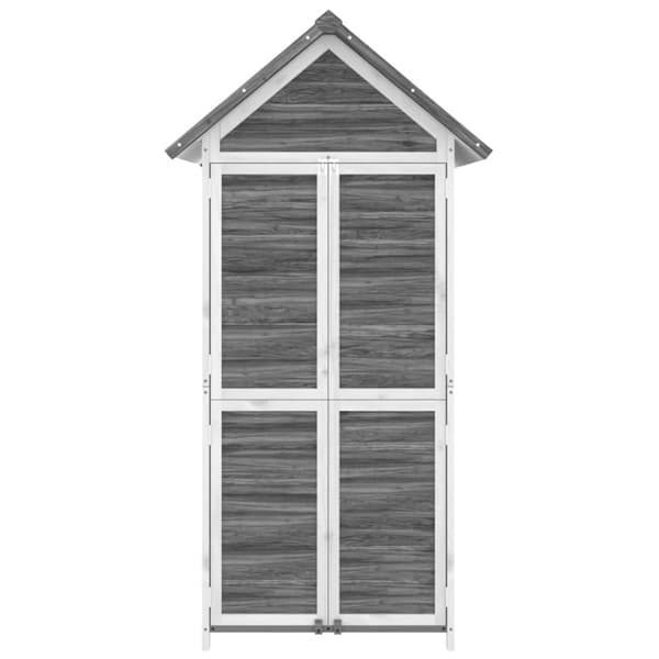 The Living Store Trädgårdsbod grå 89x52,5x175 cm massiv furu - Förråd & Redskapsbodar
