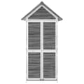 Miniatyrbild 5 av 10: The Living Store Trädgårdsbod grå 89x52,5x175 cm massiv furu -  Förråd & Redskapsbodar