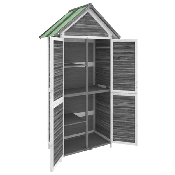 The Living Store Trädgårdsbod grå 89x52,5x175 cm massiv furu -  Förråd & Redskapsbodar