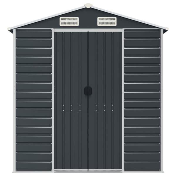 The Living Store haveskur 191x385x198 cm galvaniseret stål antracitgrå -  Skure & Redskabsskure