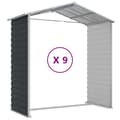 Miniatyrbillede 10 af 11: The Living Store haveskur 191x810x198 cm galvaniseret stål antracitgrå -  Skure & Redskabsskure