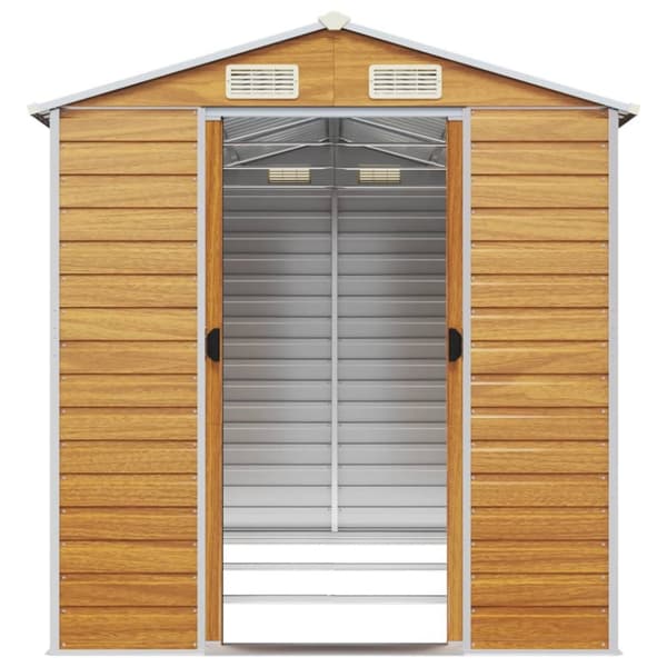 The Living Store haveskur 191x300x198 cm galvaniseret stål lysebrun -  Skure & Redskabsskure