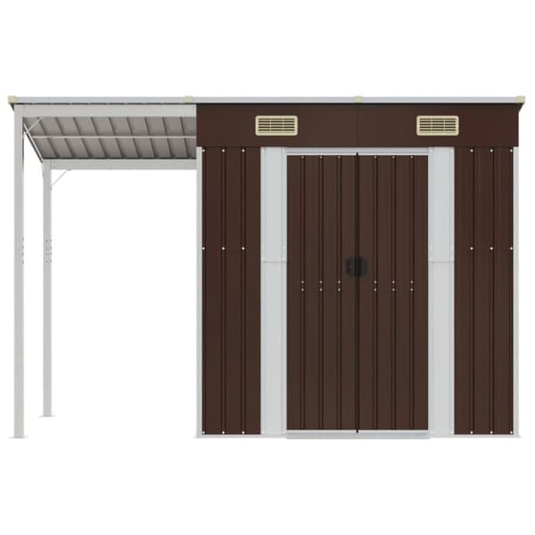 The Living Store Puutarhavaja lisäkatolla ruskea 277x110,5x181 cm teräs -  Pihavajat