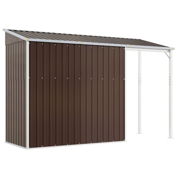 The Living Store Puutarhavaja lisäkatolla ruskea 277x110,5x181 cm teräs -  Pihavajat