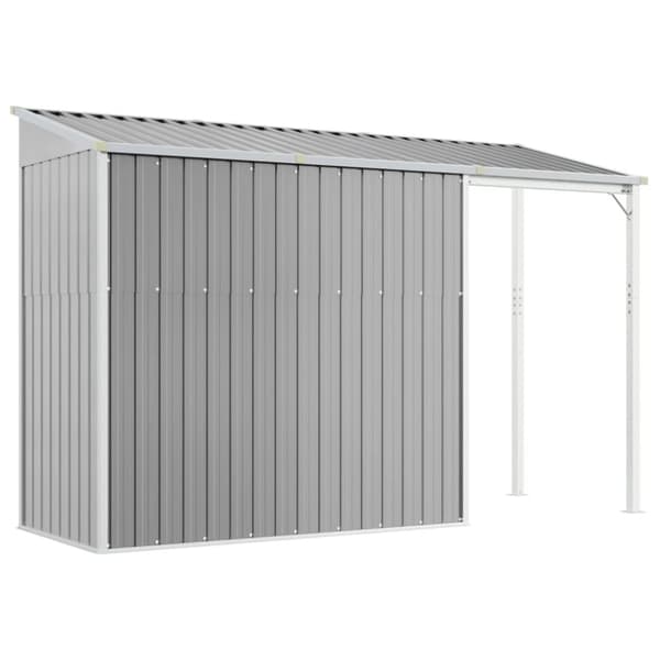 The Living Store Puutarhavaja lisäkatolla vaaleanharmaa 277x110,5x181 cm teräs -  Pihavajat