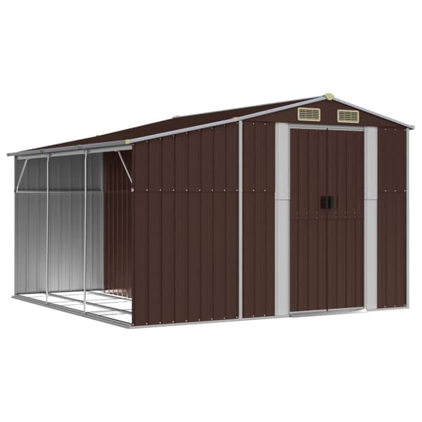 The Living Store haveskur 277x279x179 cm galvaniseret stål brun -  Skure & Redskabsskure