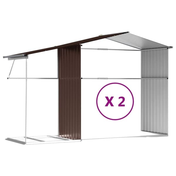 The Living Store haveskur 277x279x179 cm galvaniseret stål brun -  Skure & Redskabsskure