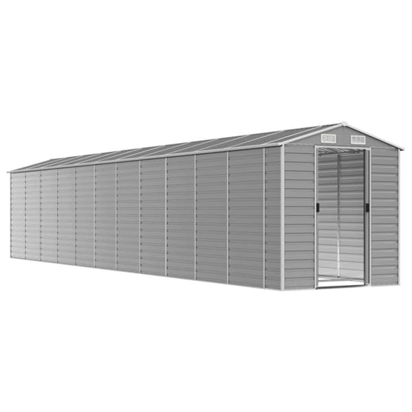 The Living Store haveskur 191x980x198 cm galvaniseret stål lysegrå -  Skure & Redskabsskure